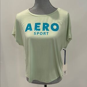 Aeropostale Green Sport T-Shirt Short Sleeve Relaxed Fit